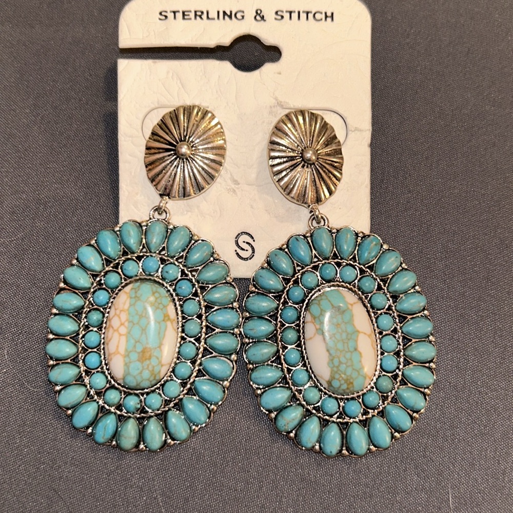 Sterling & Stitch Turquoise Earrings